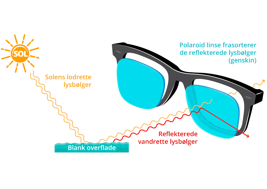 Polaroid solbriller blokerer for reflekterede lysbølger