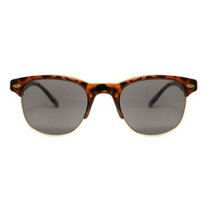 Skildpaddebrun clubmaster solbrille med styrke til damer og herrer