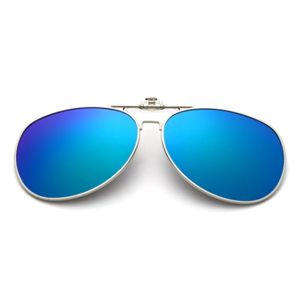 Polaroid pilot clip-on solbrille med blå spejl linser