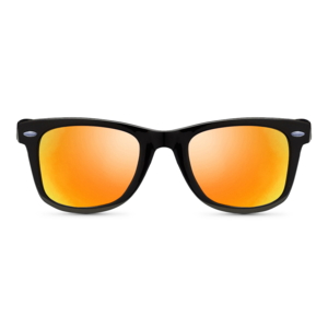Wayfarer-stil solbrille med polaroide linser.