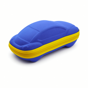 Blåt hard case etui bil