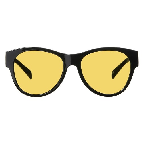 Fit-over natbriller til bil med gule polaroid linser