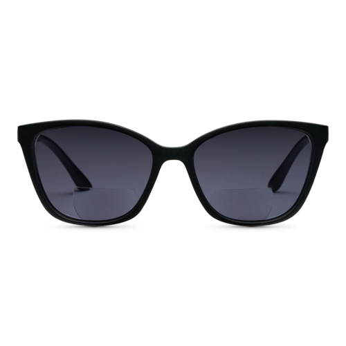 Sort cat eye solbrille med styrke til damer