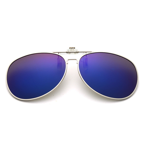 Polaroid pilot clip-on solbrille med mørkeblå spejl linser