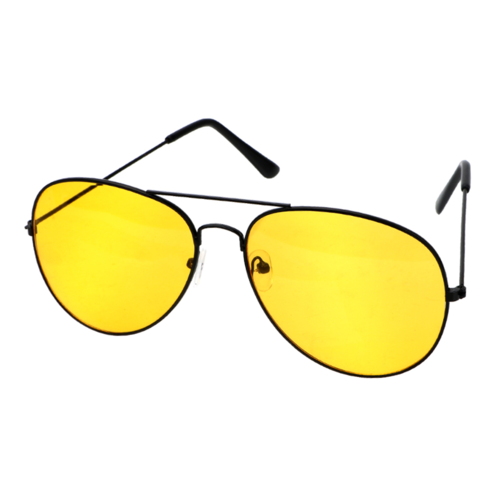 Pilot sportsbrille med gule, polaroide linser