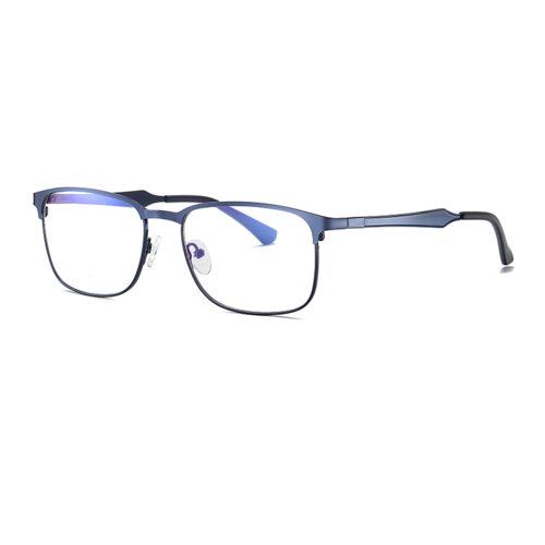 Blue light briller i blåt metal