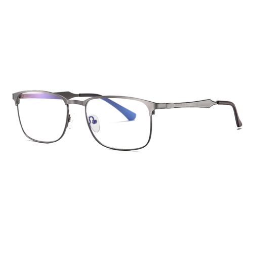 Blue light briller i sølvfarvet metal