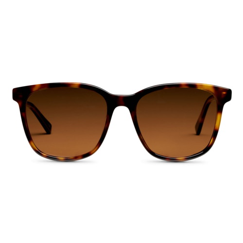 Dame solbrille med store, brune linser i skildpaddebrun.