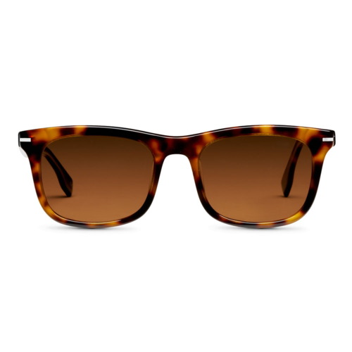 Wayfarer-stil solbrille i skildpaddebrun til damer og herrer.