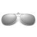 Polaroid clip-on pilot solbrille med sølvfarvet spejl linser