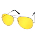 Pilot sportsbrille med gule, polaroide linser