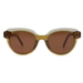 Cat eye solbriller til damer i gyldenbrun, gennemsigtigt stel.