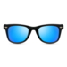 Wayfarer-stil solbrille med polaroide linser.