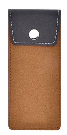 Filt etui | Brun med knap